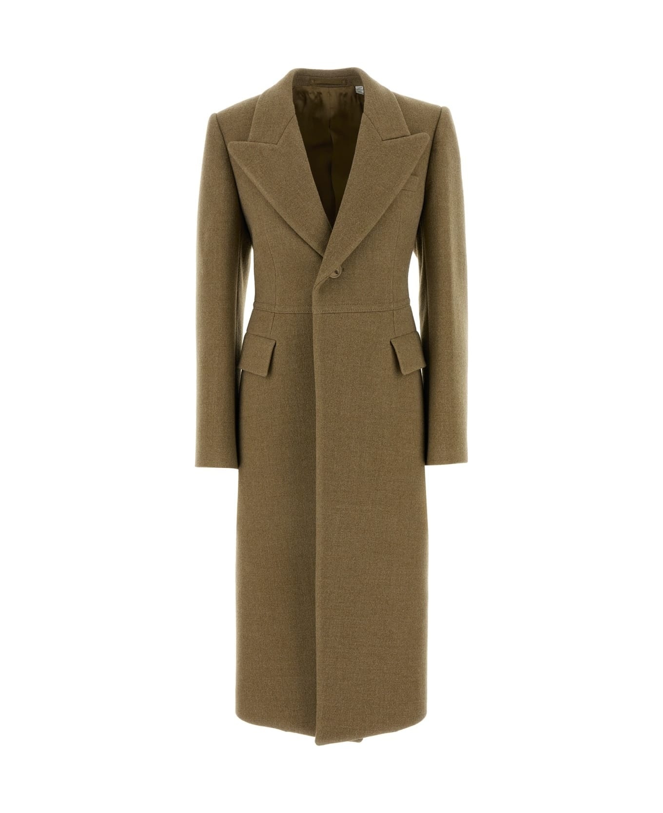 Beige Wool Blend Coat - 1