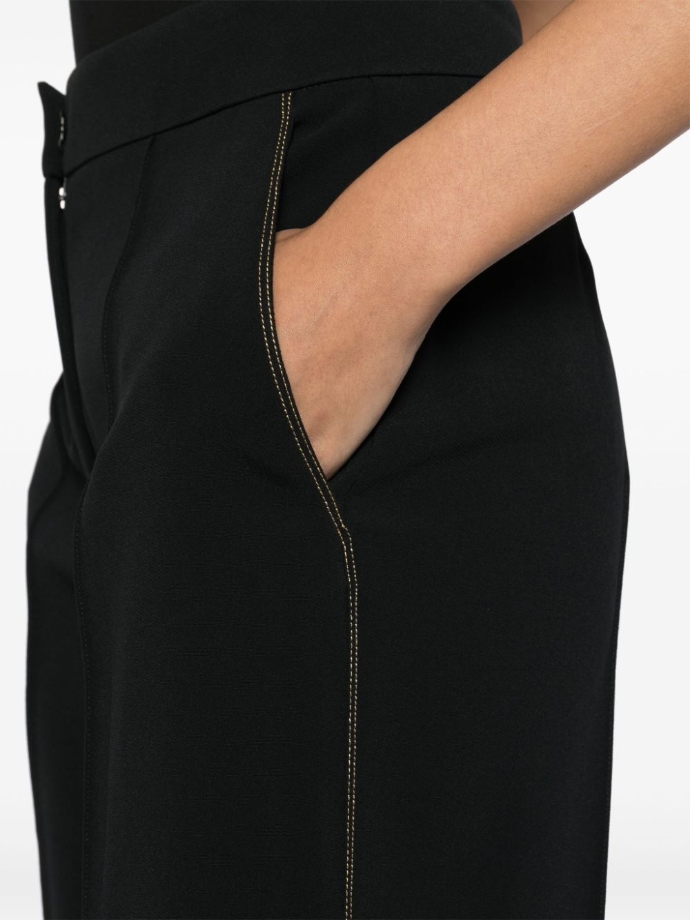 topstitch crepe trousers - 5