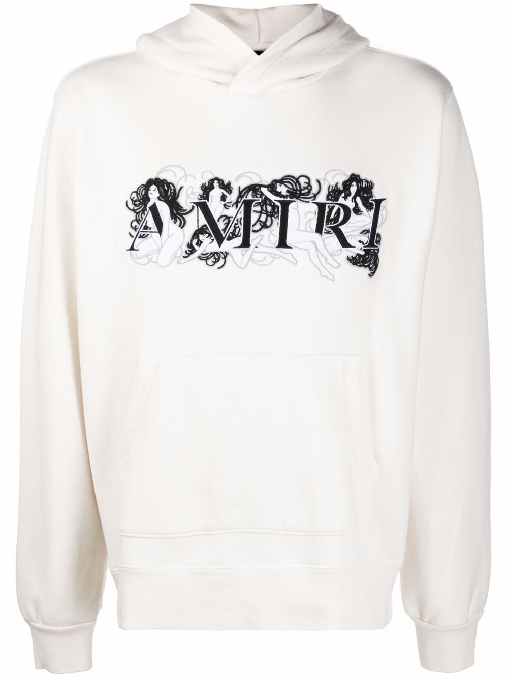 embroidered-logo cotton hoodie - 1