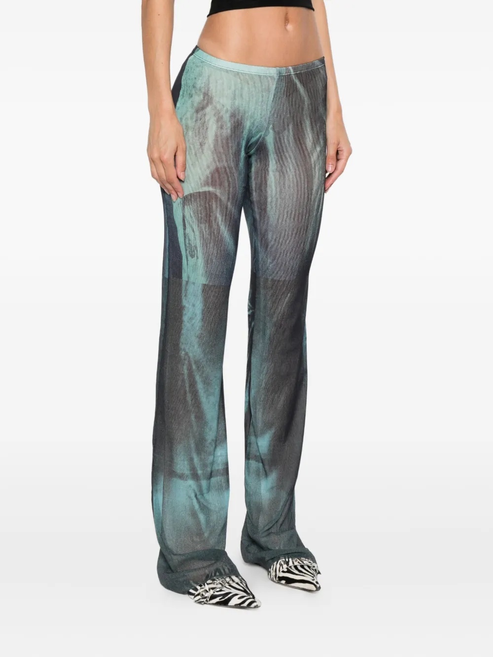 JEAN PAUL GAULTIER - Women Mesh Printed "Water" Trouser - 2