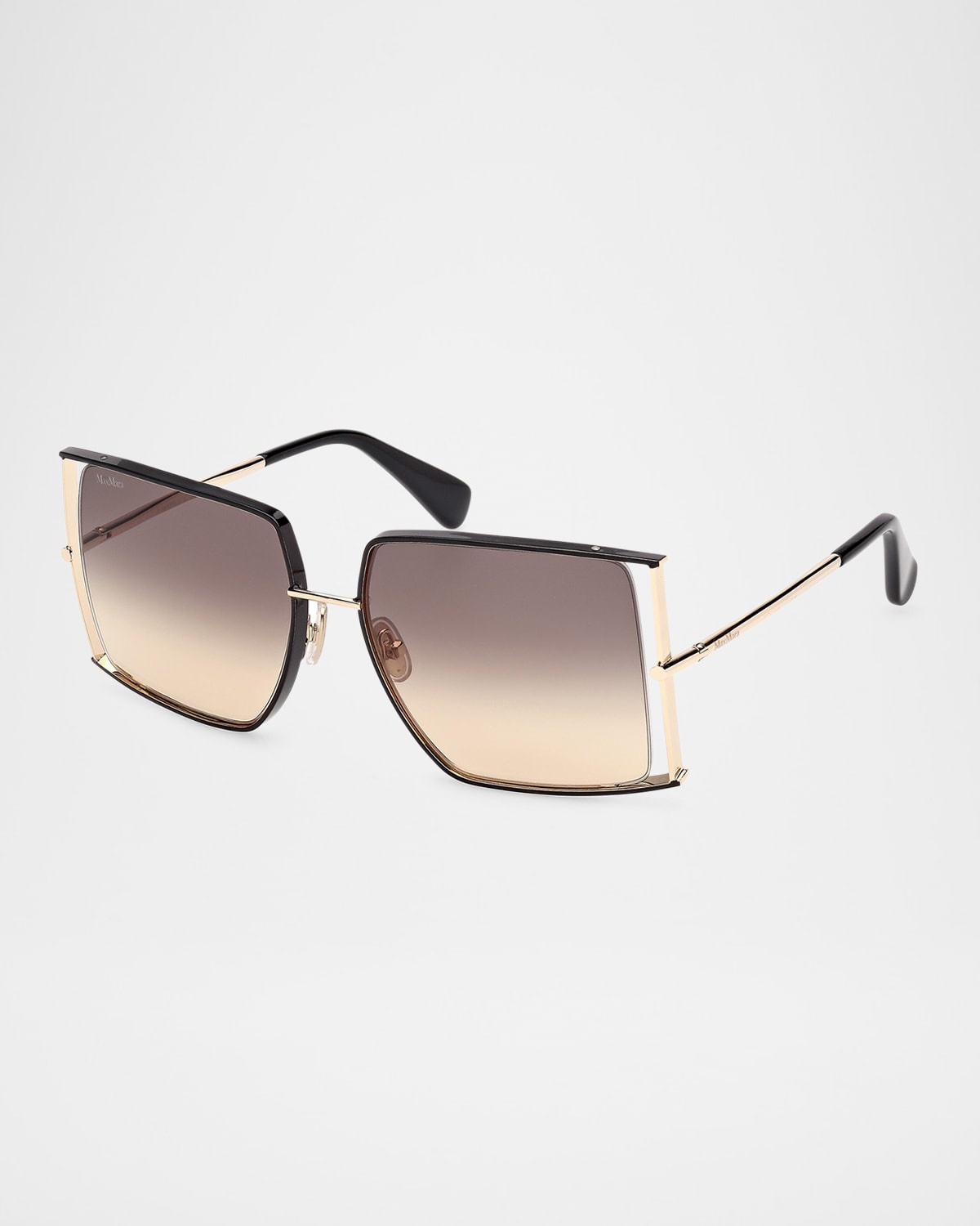 Rectangle Logo Engraved Metal Sunglasses - 3