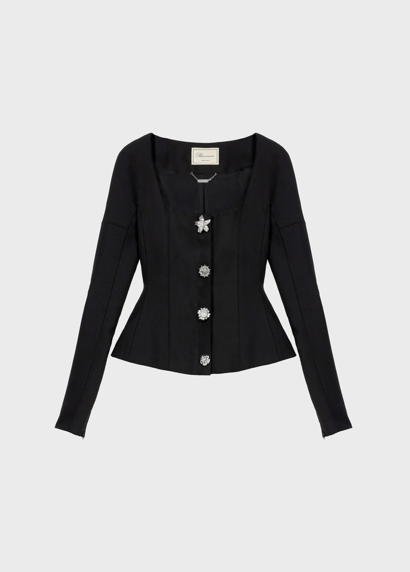 TWILL JACKET WITH JEWEL BUTTONS 1