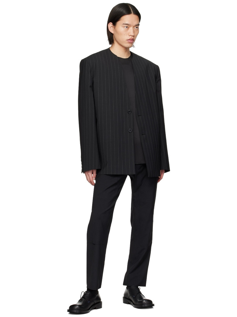 We11done Black Striped Embossed Blazer outlook