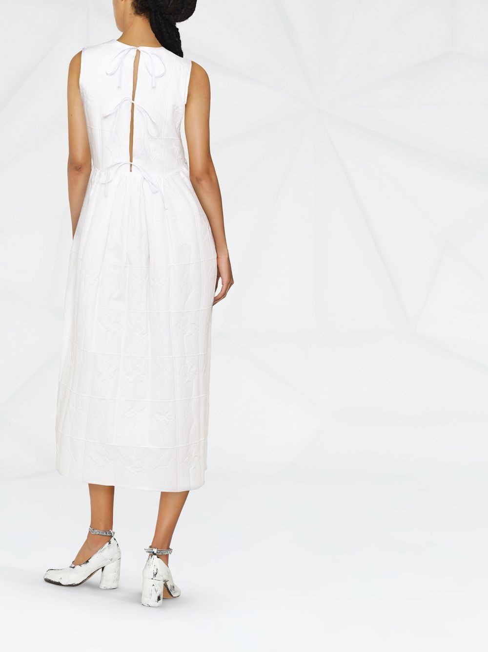 Ditte checked floral midi dress - 4