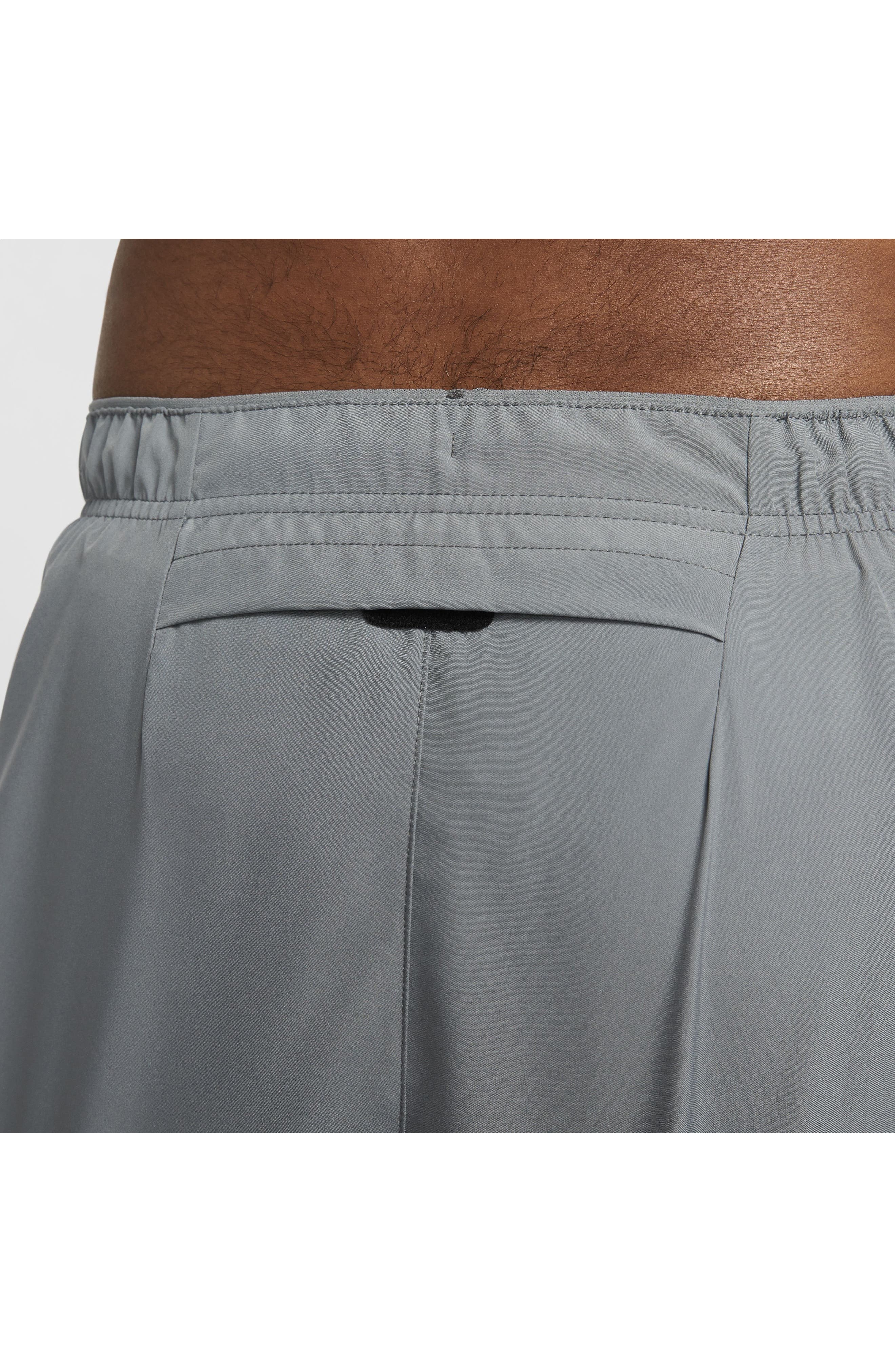 Nike Dri-FIT Challenger 5-Inch Brief Lined Shorts in Smoke Grey/Smoke Grey/Black at Nordstrom - 5