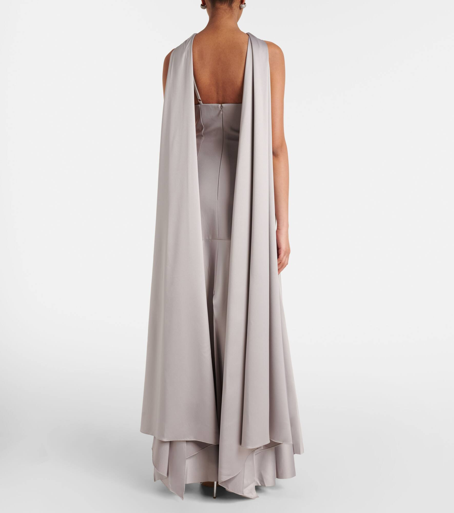 Cece satin and crêpe gown - 3