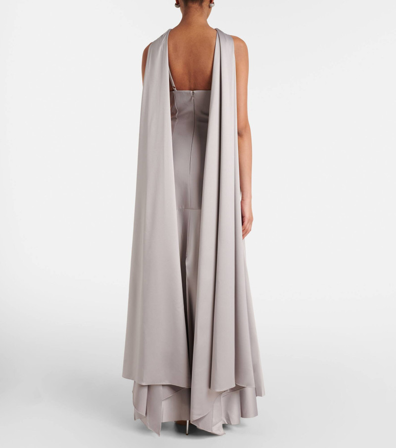 Cece satin and crêpe gown 3