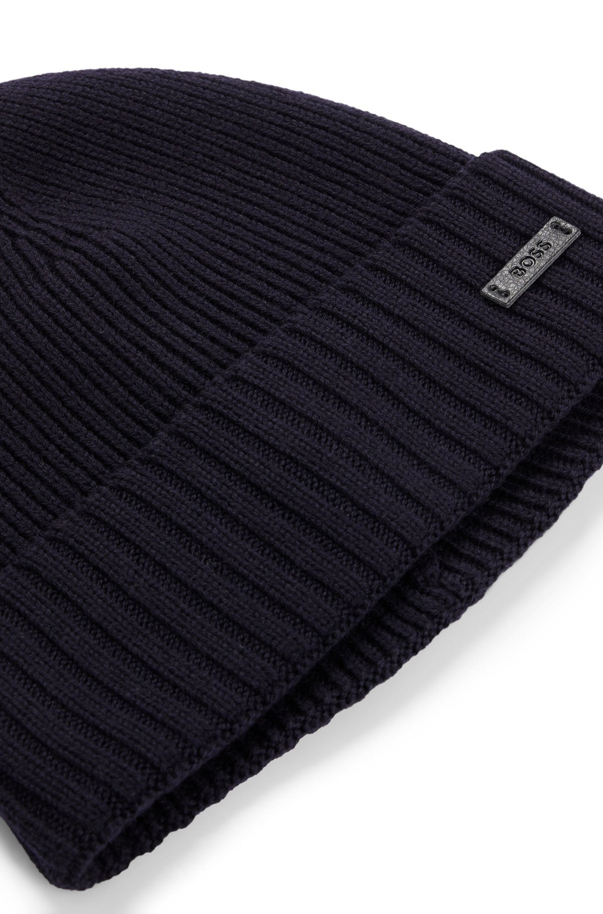 BEANIE HAT IN VIRGIN WOOL WITH LOGO PLAQUE - 5
