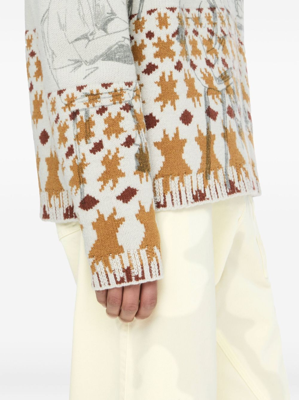 graphic-houndstooth sweater - 4