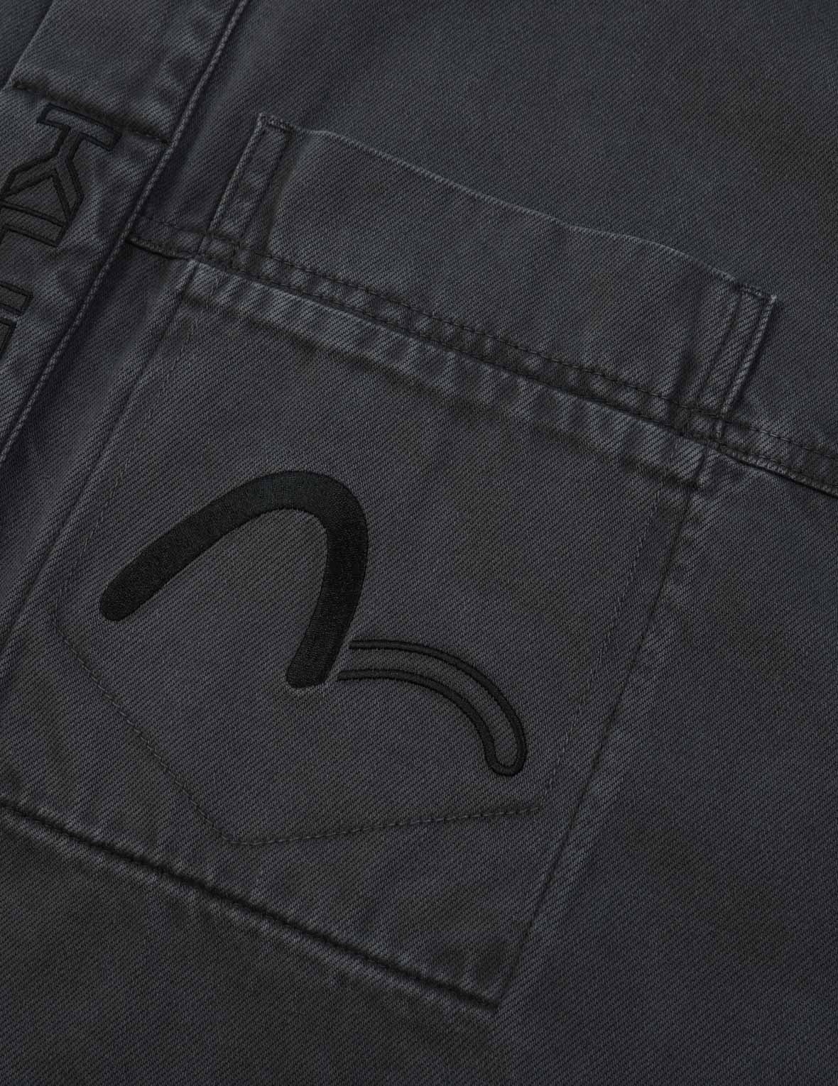Logo Embroidery Garment Washed Shirt Jacket - 8