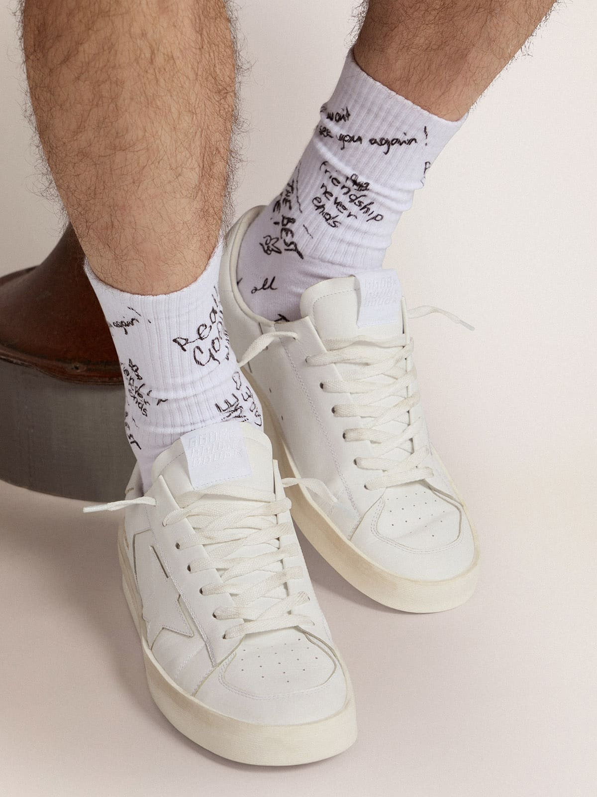 Optical white socks with black lettering - 4