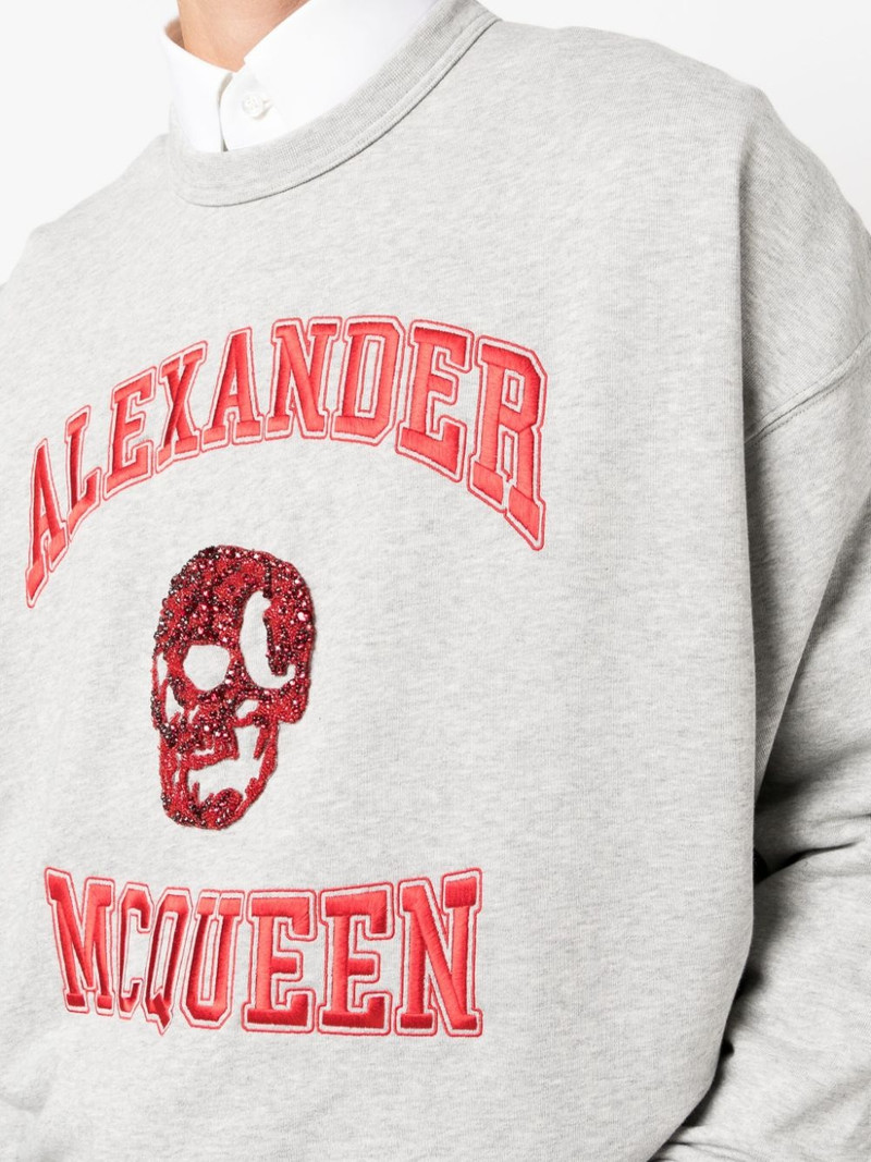 logo-embroidered cotton hoodie 5