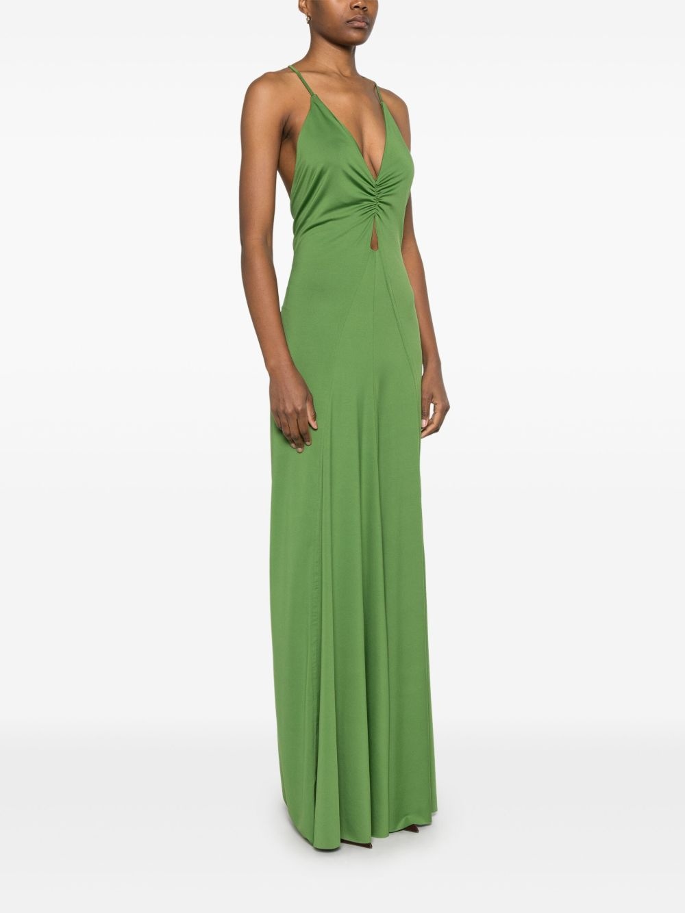 V-neck ruched gown - 3