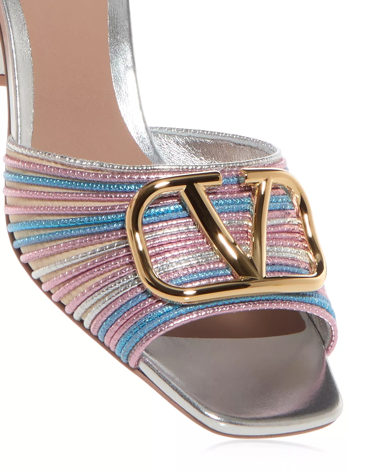 Women's Square Toe Logo High Heel Sandals - 5