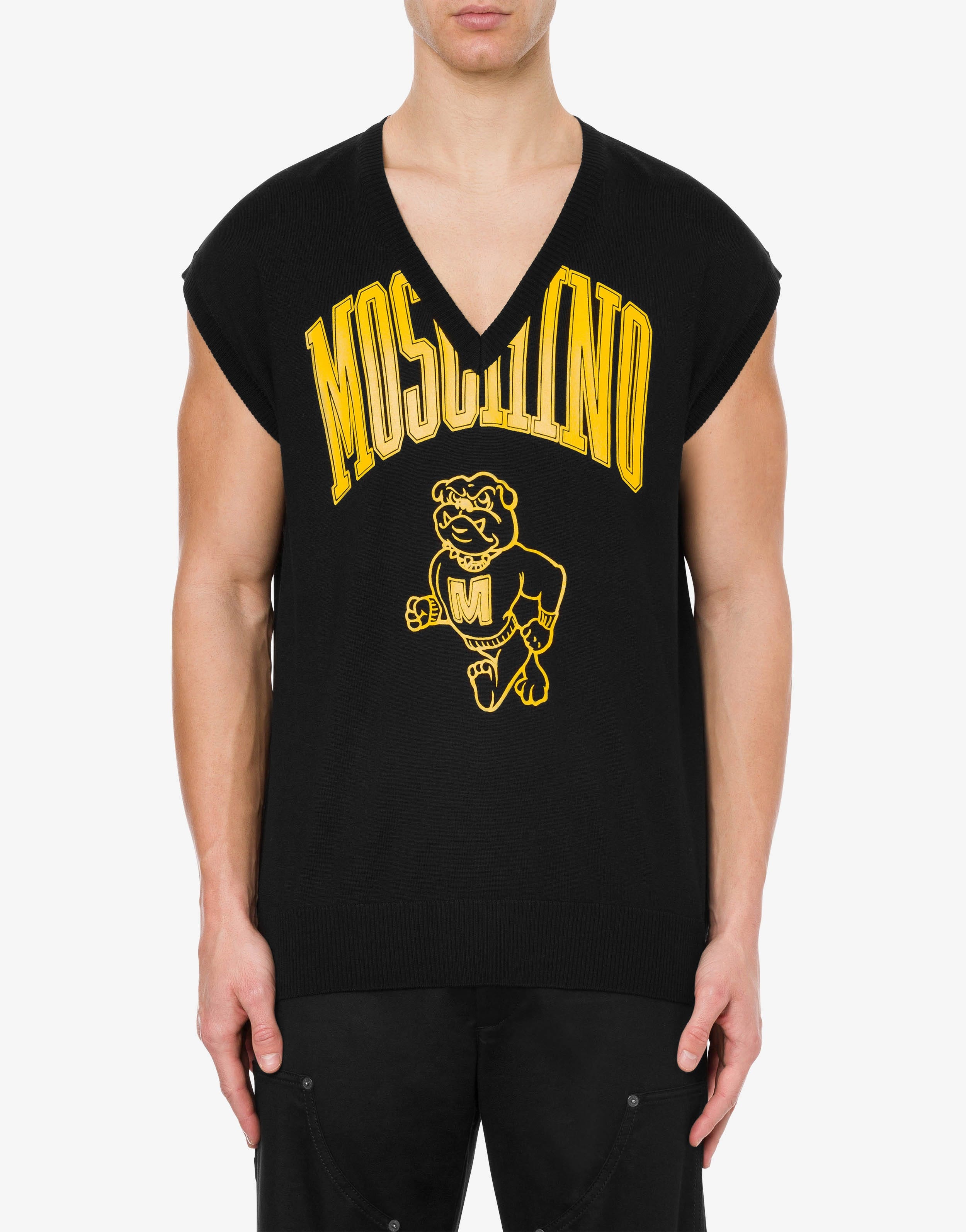 MOSCHINO VARSITY WOOL VEST - 2