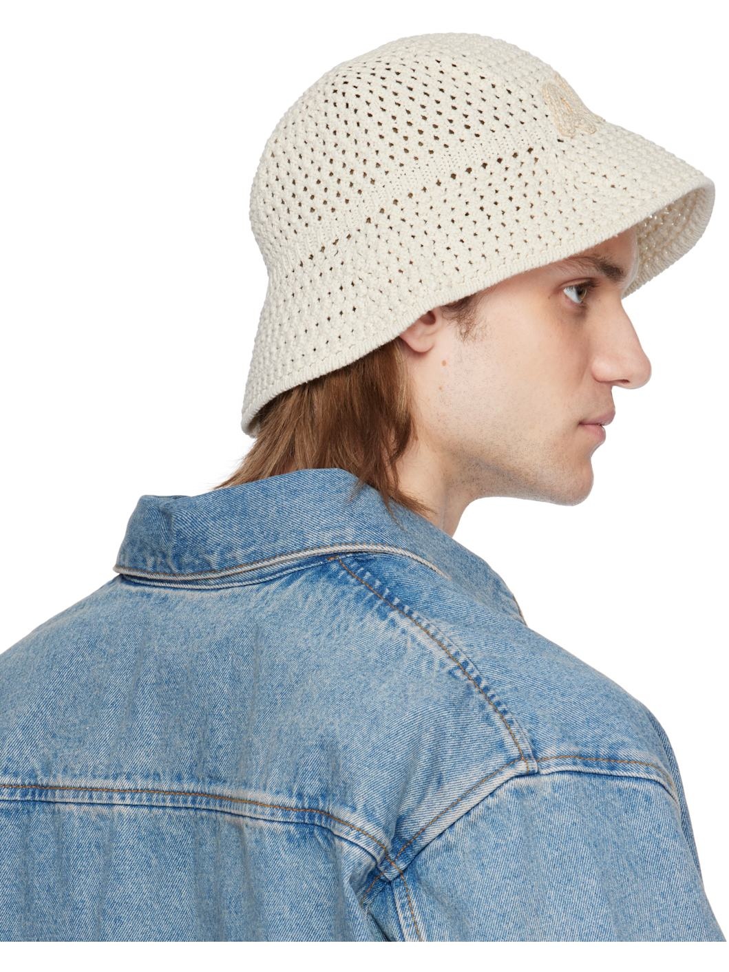 Off-White Knit 'AMI' Patch Bucket Hat - 3