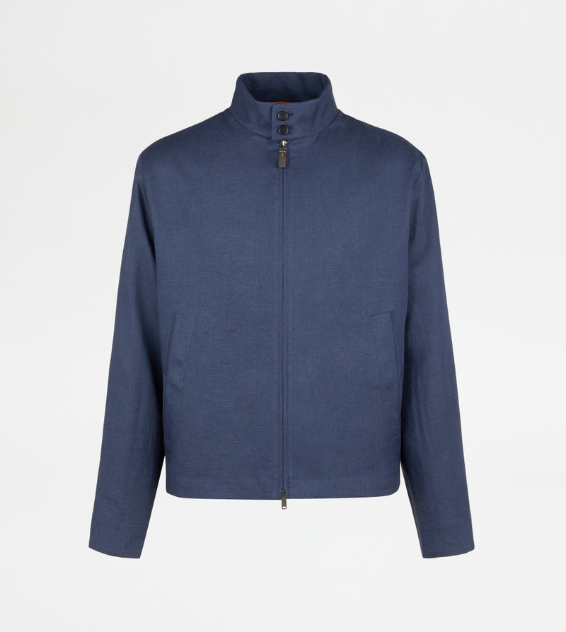 JACKET IN LINEN - BLUE 1