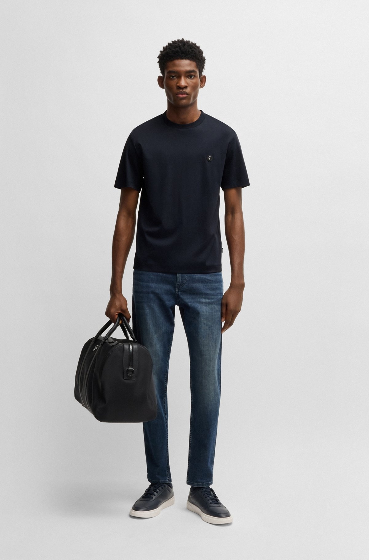 REGULAR-FIT T-SHIRT IN COTTON WITH MONOGRAM PRINT - 4