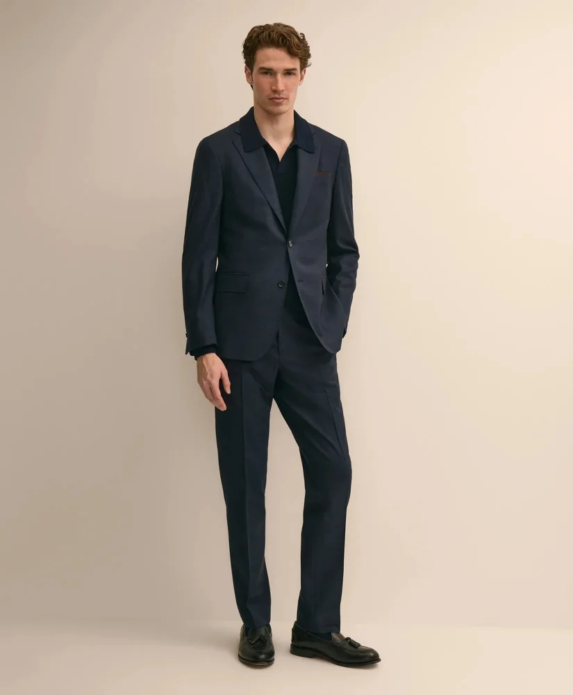 Brooks Brothers Explorer Collection Slim-Fit Wool Overcheck Suit Pants - 1