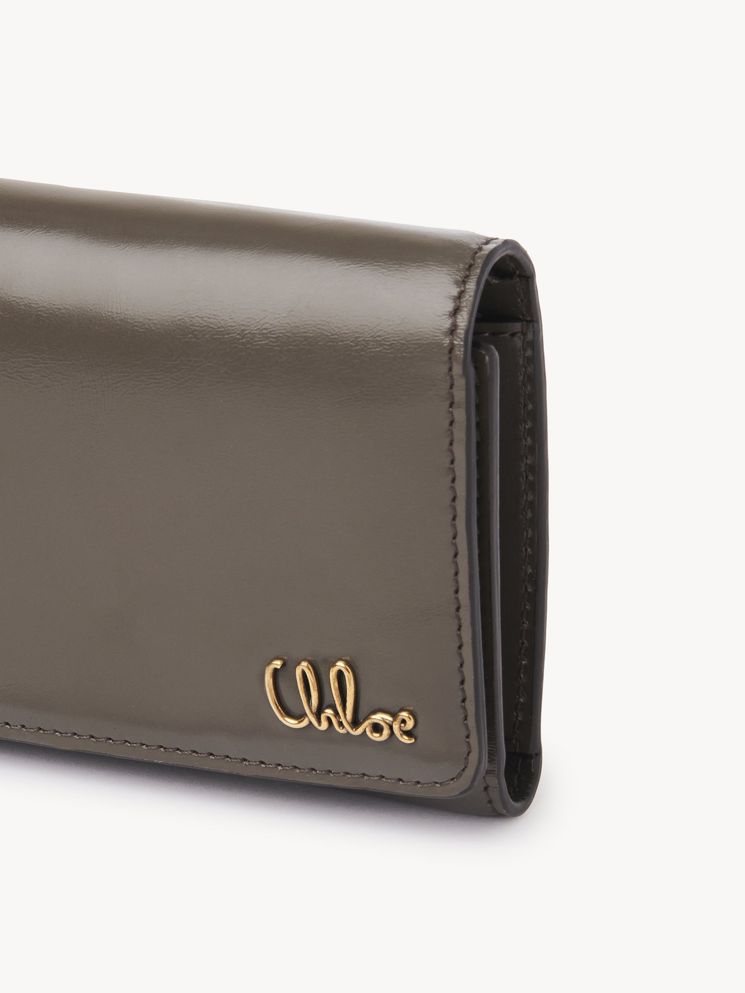 SMALL CHLOÉ ICONIC TRI-FOLD WITH COIN POCKET IN SHINY LEATHER - 5