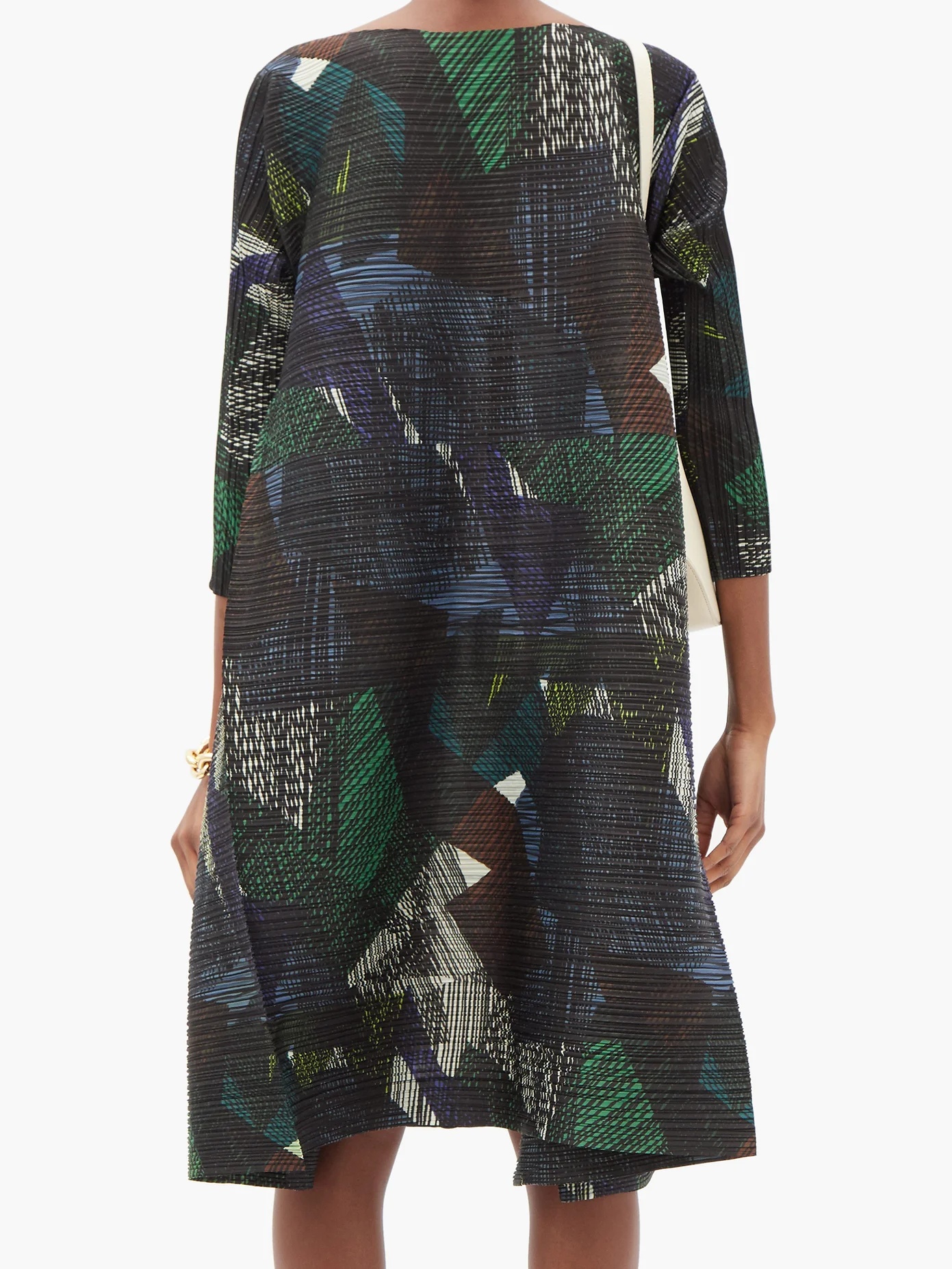 Abstract-print technical-pleated dress - 5