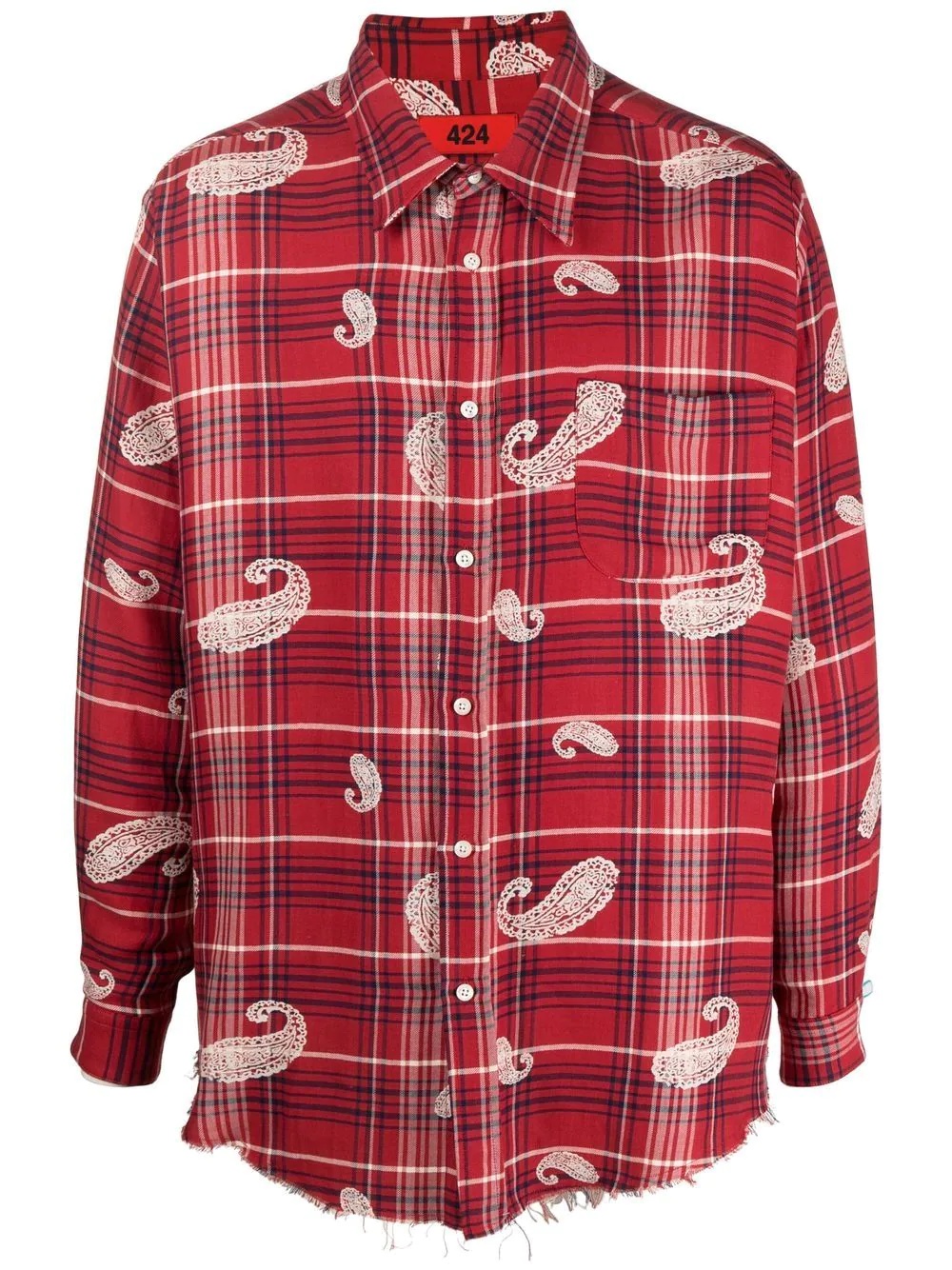 paisley-print flannel shirt - 1