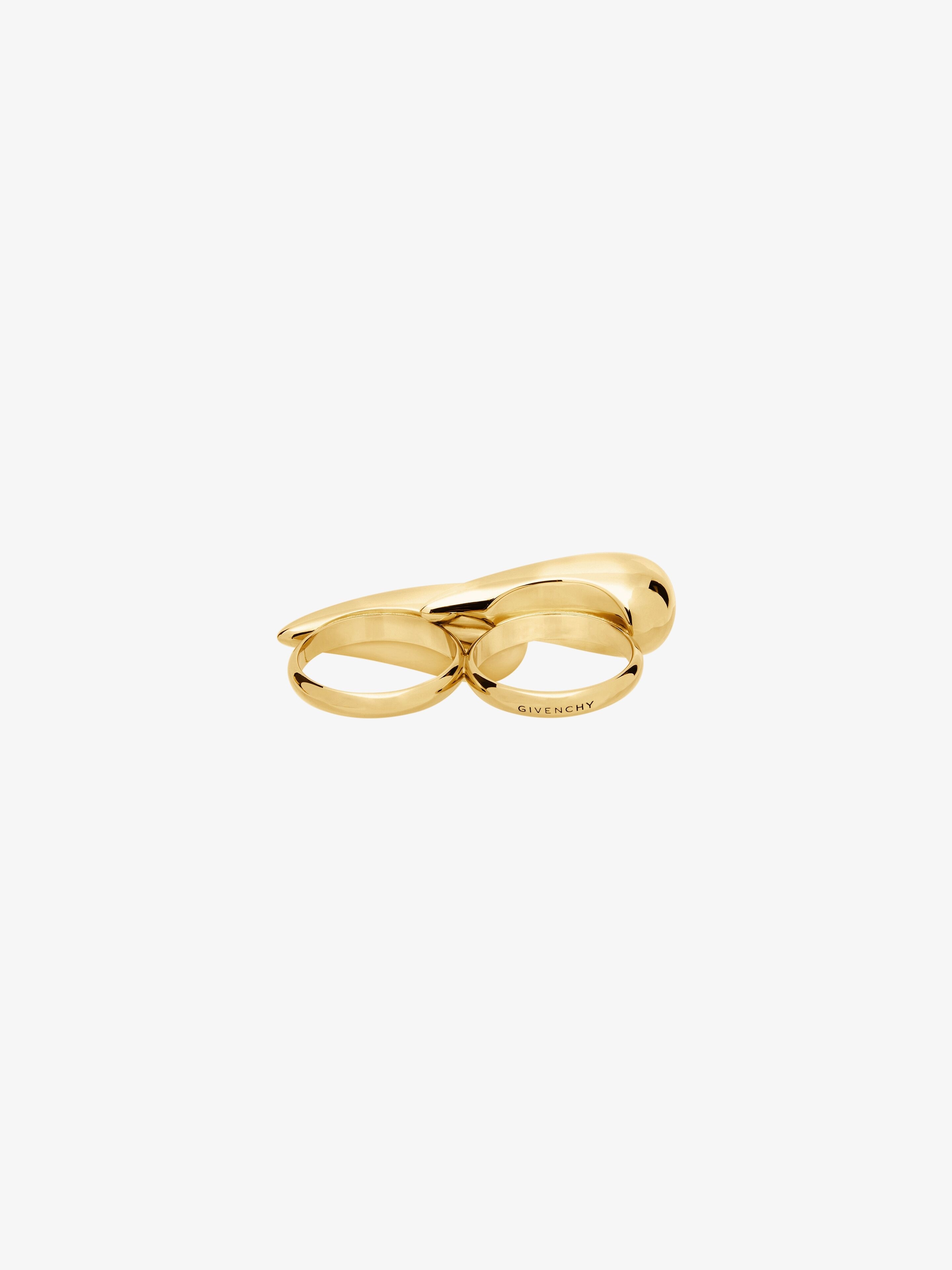 G TEARS DOUBLE FINGERS RING IN METAL - 2