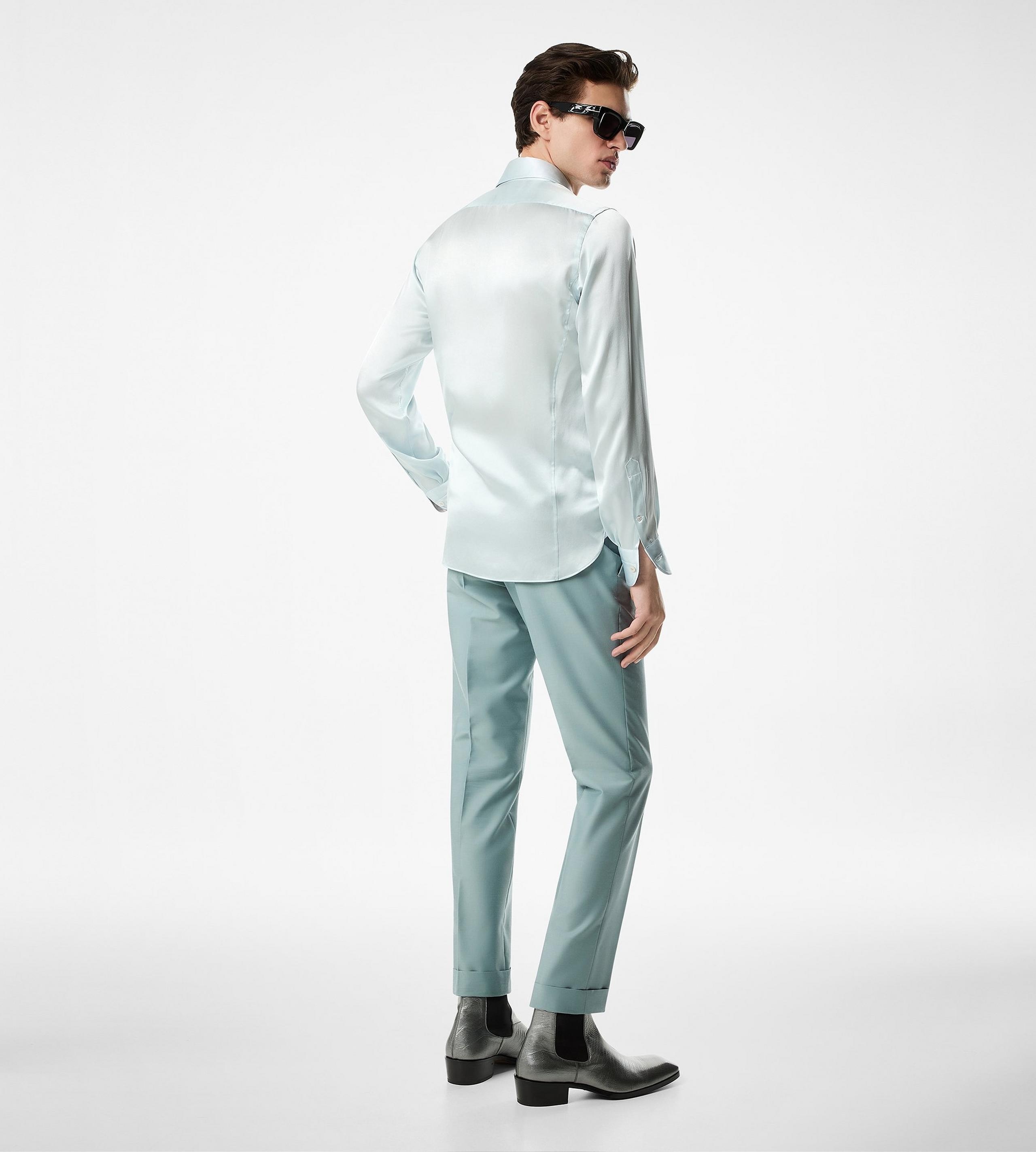 SILK CHARMEUSE SLIM FIT SHIRT - 3