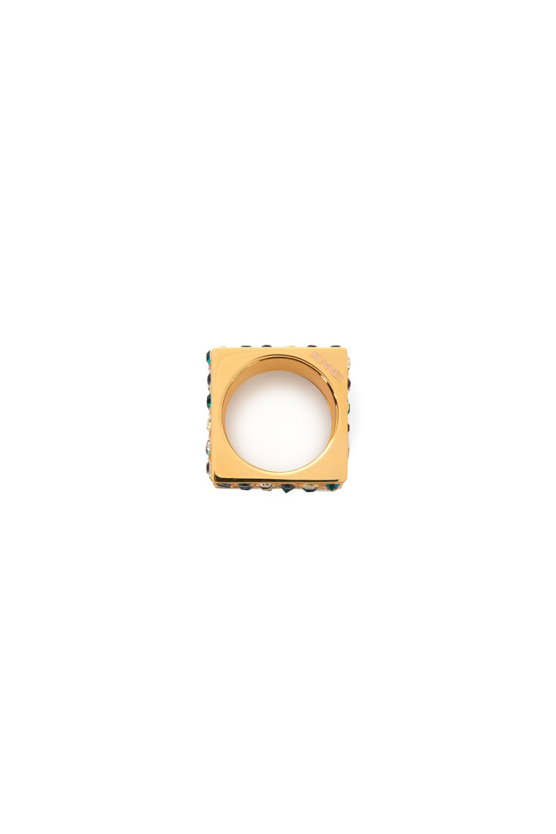GIOSTRA GOLD CUBE RING / multicolor 1