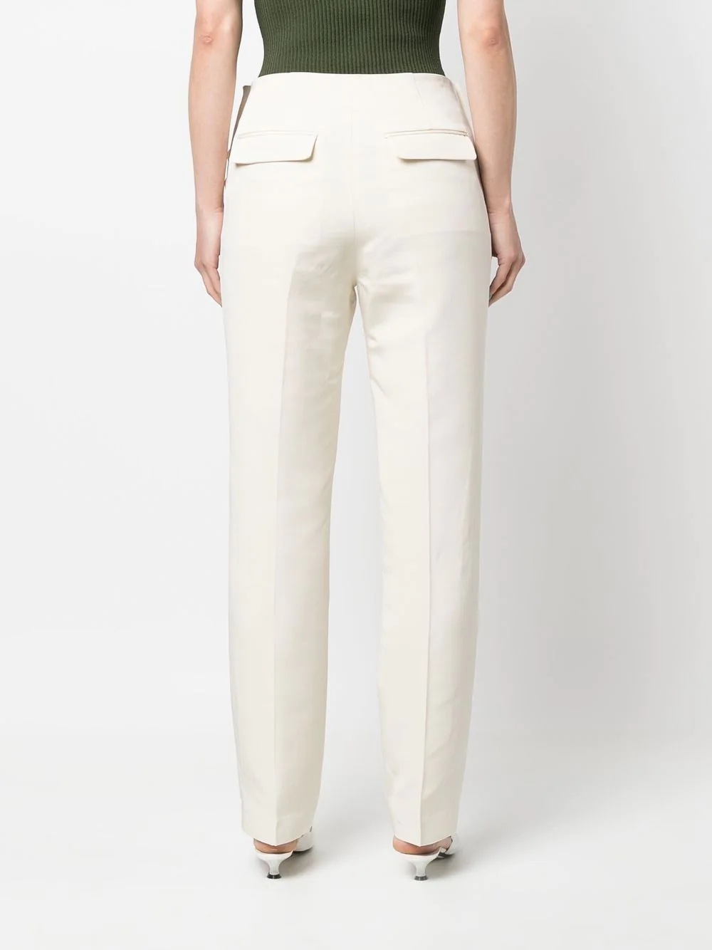high-waist silk trousers - 4