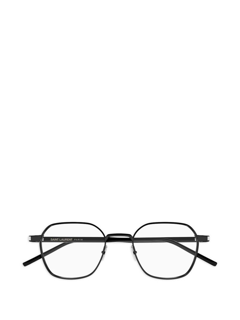 geometric-frame glasses 1