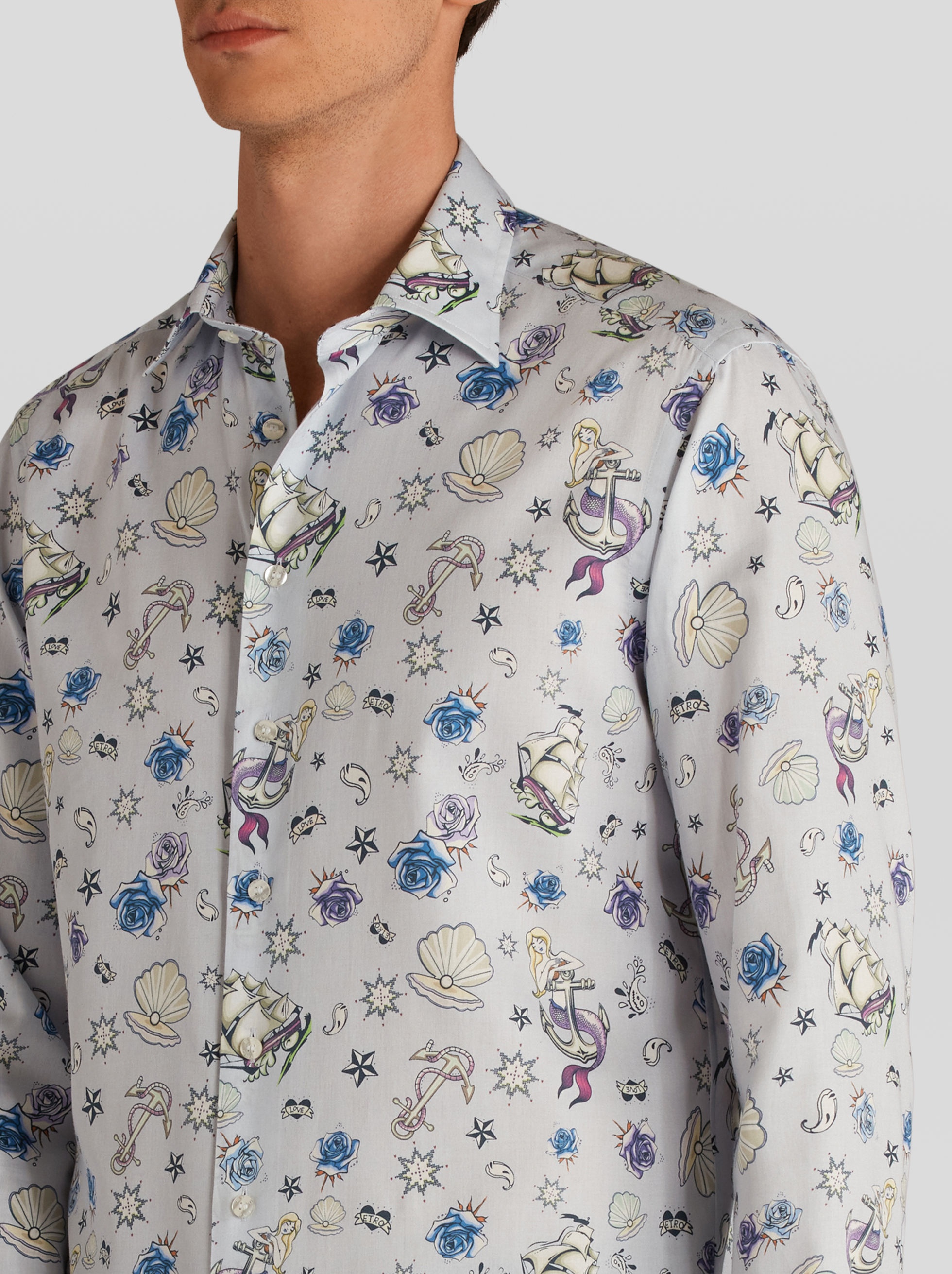OLD SCHOOL TATTOO PRINT SHIRT - 3