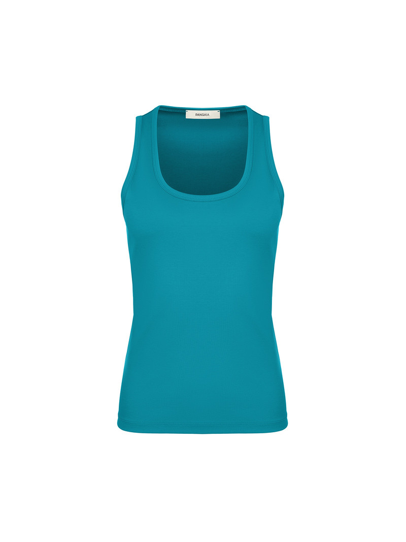PANGAIA Womens  Interlock Tank Top - Malachite Green outlook