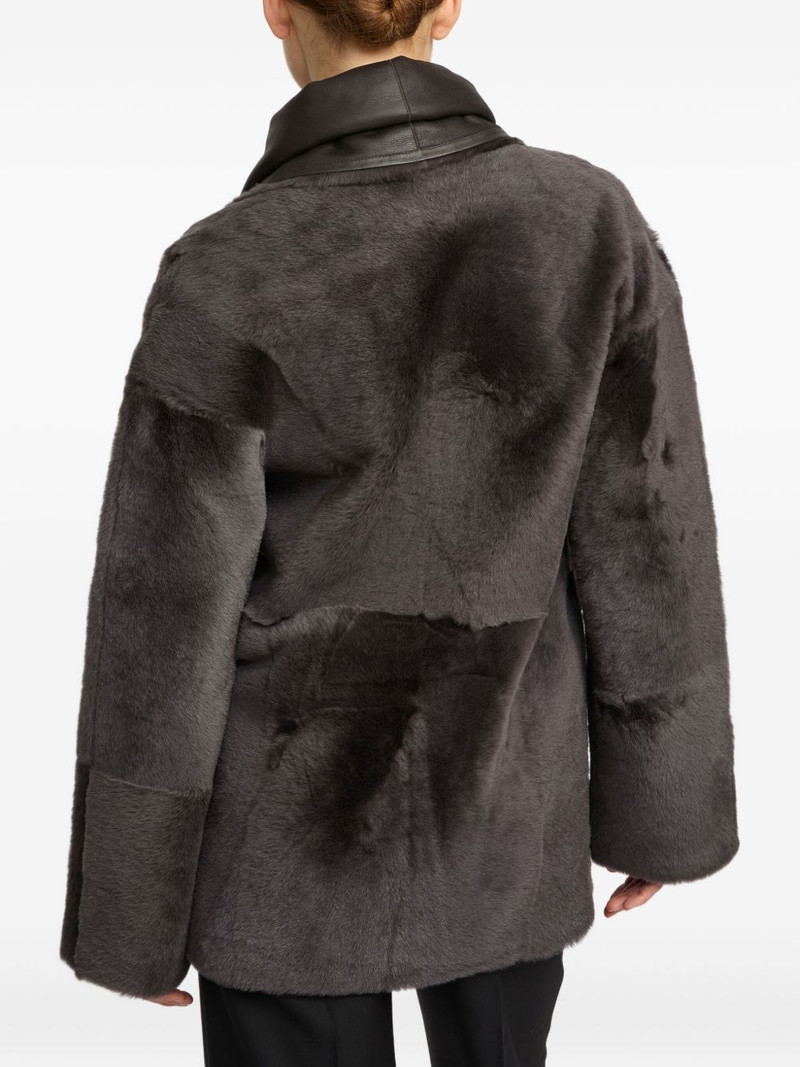 leather-trimmed shearling jacket 4