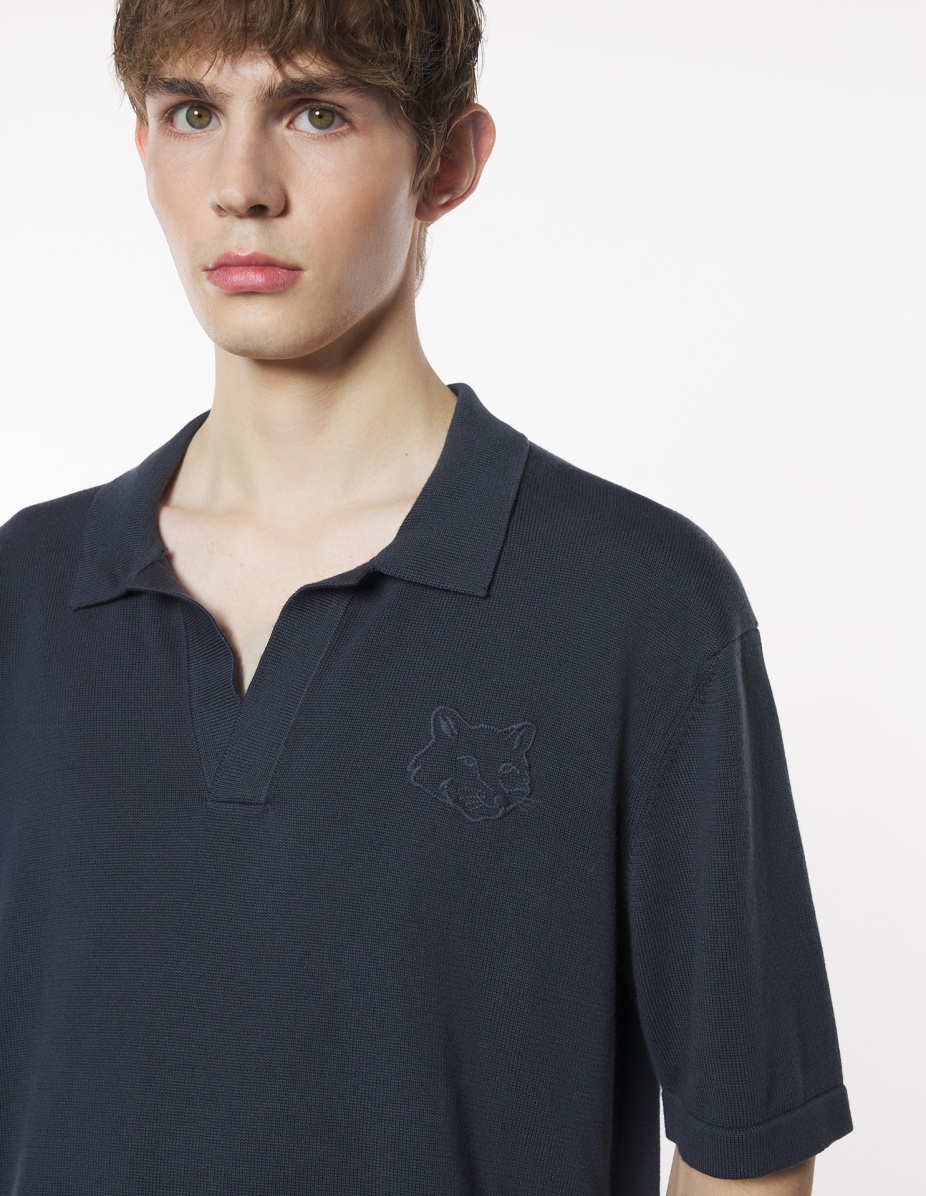 BOLD FOX HEAD EMBROIDERED KNITTED POLO - 4