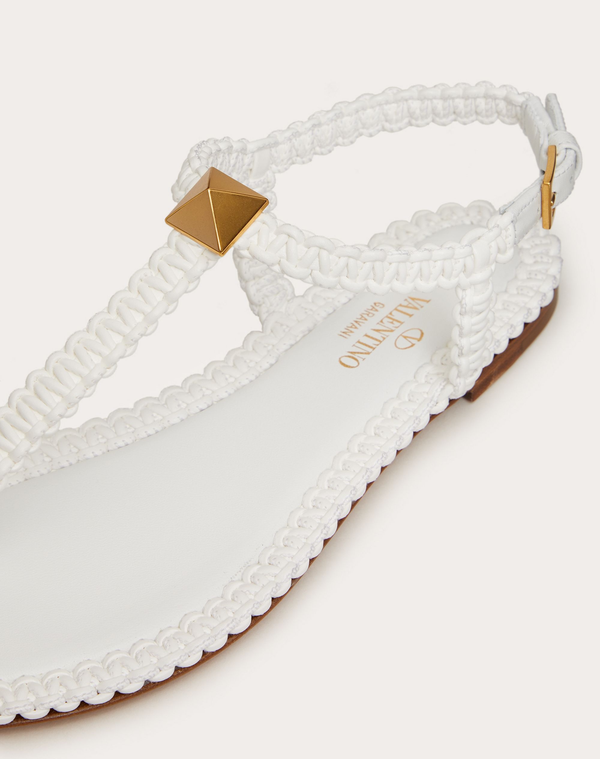 ROMAN STUD FLAT FLIP FLOP SANDAL WITH MACRAMÉ - 5
