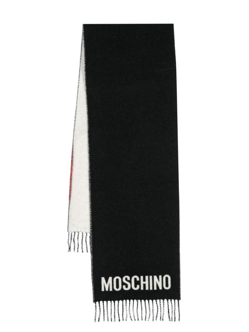 logo-intarsia wool scarf 1