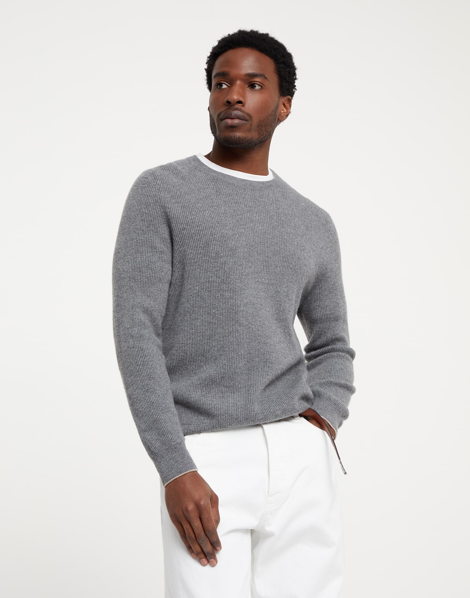 Cashmere English Rib sweater - 1