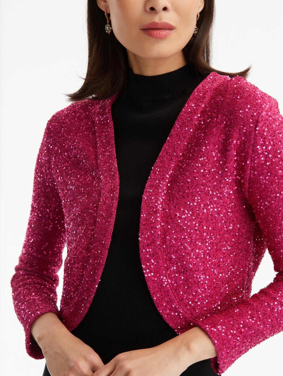 SEQUIN CASHMERE SILK BOLERO - 4