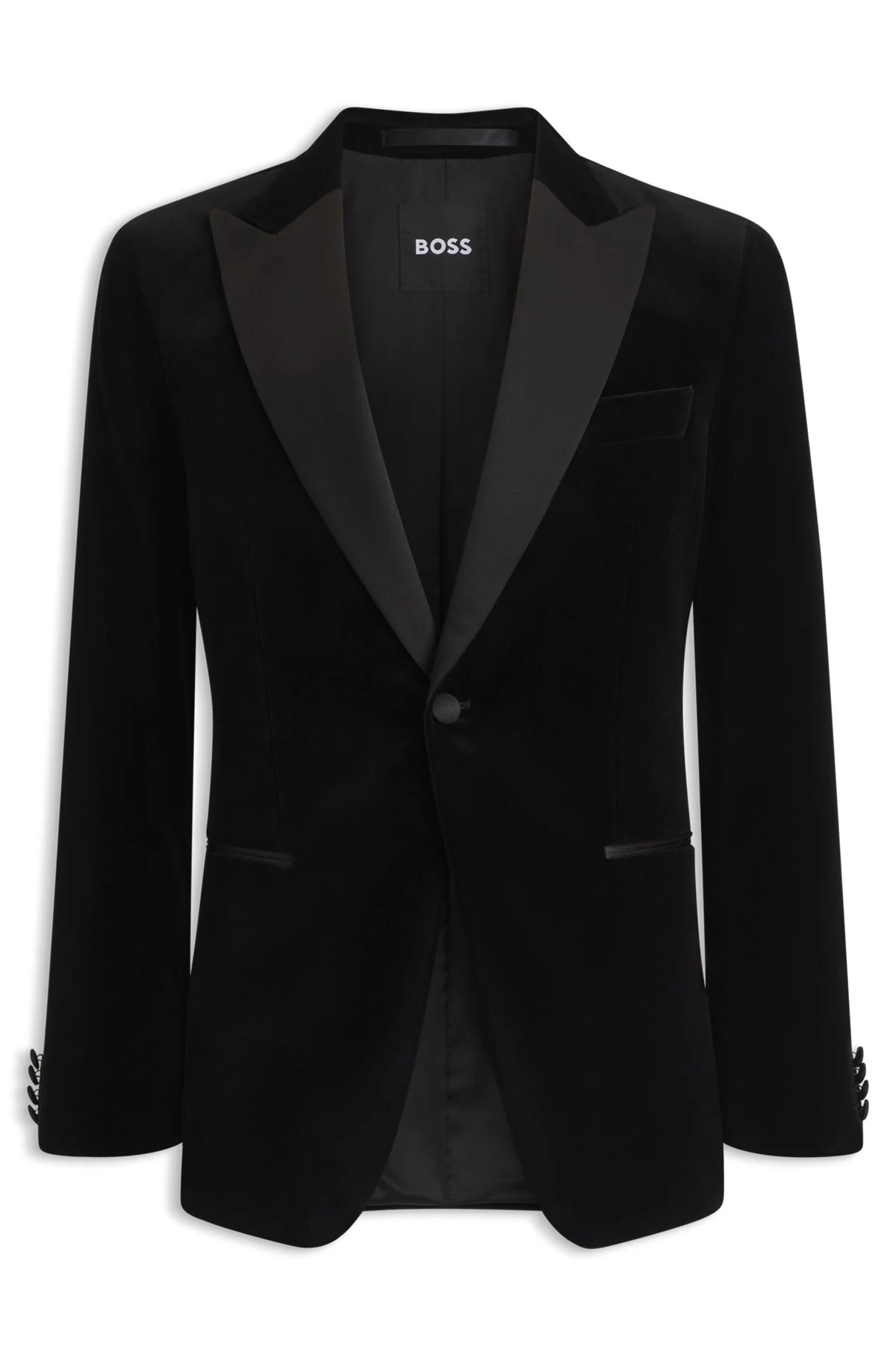 SLIM-FIT TUXEDO JACKET IN COTTON VELVET - 1