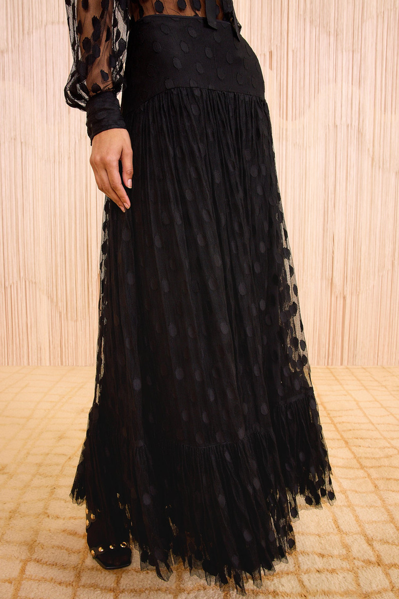 ULLA JOHNSON Vera Lace High Waist Maxi Skirt outlook