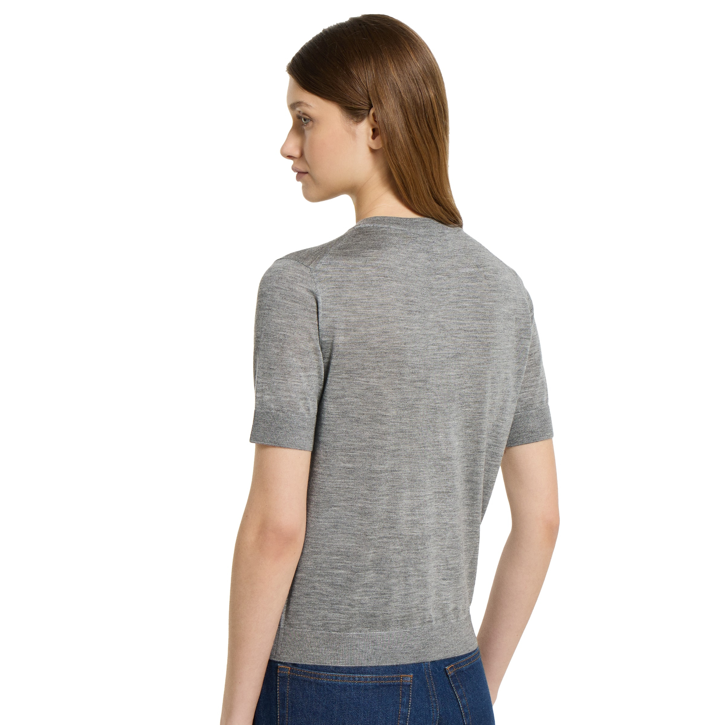 Cashmere silk top with intarsia - 4