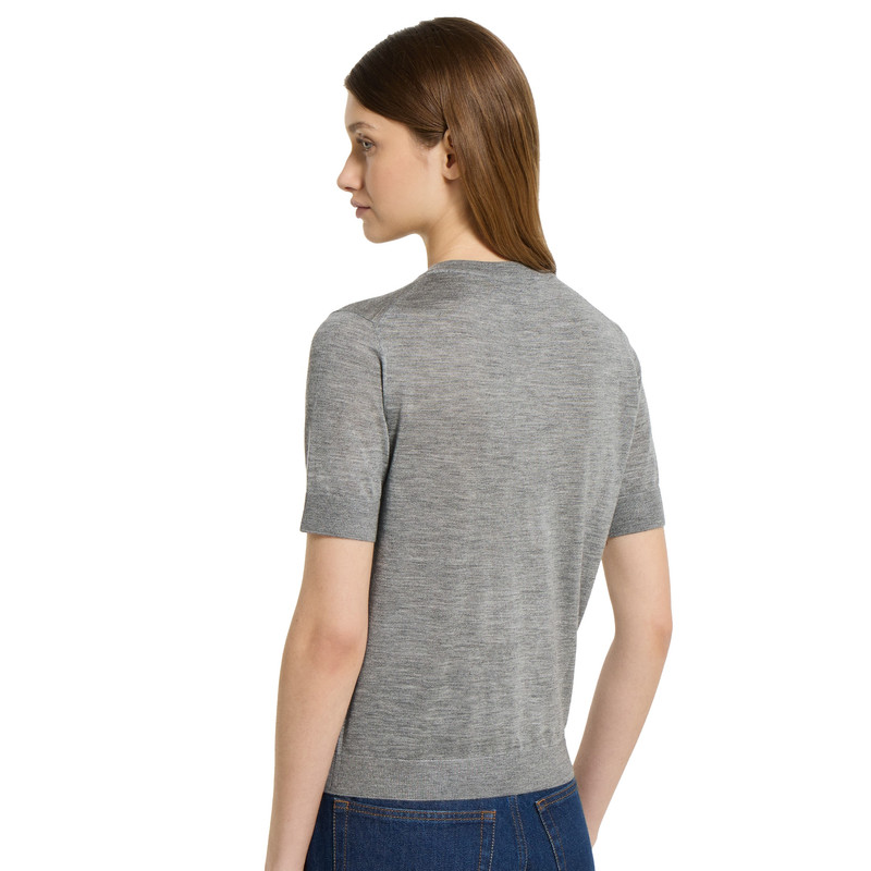 Cashmere silk top with intarsia 4