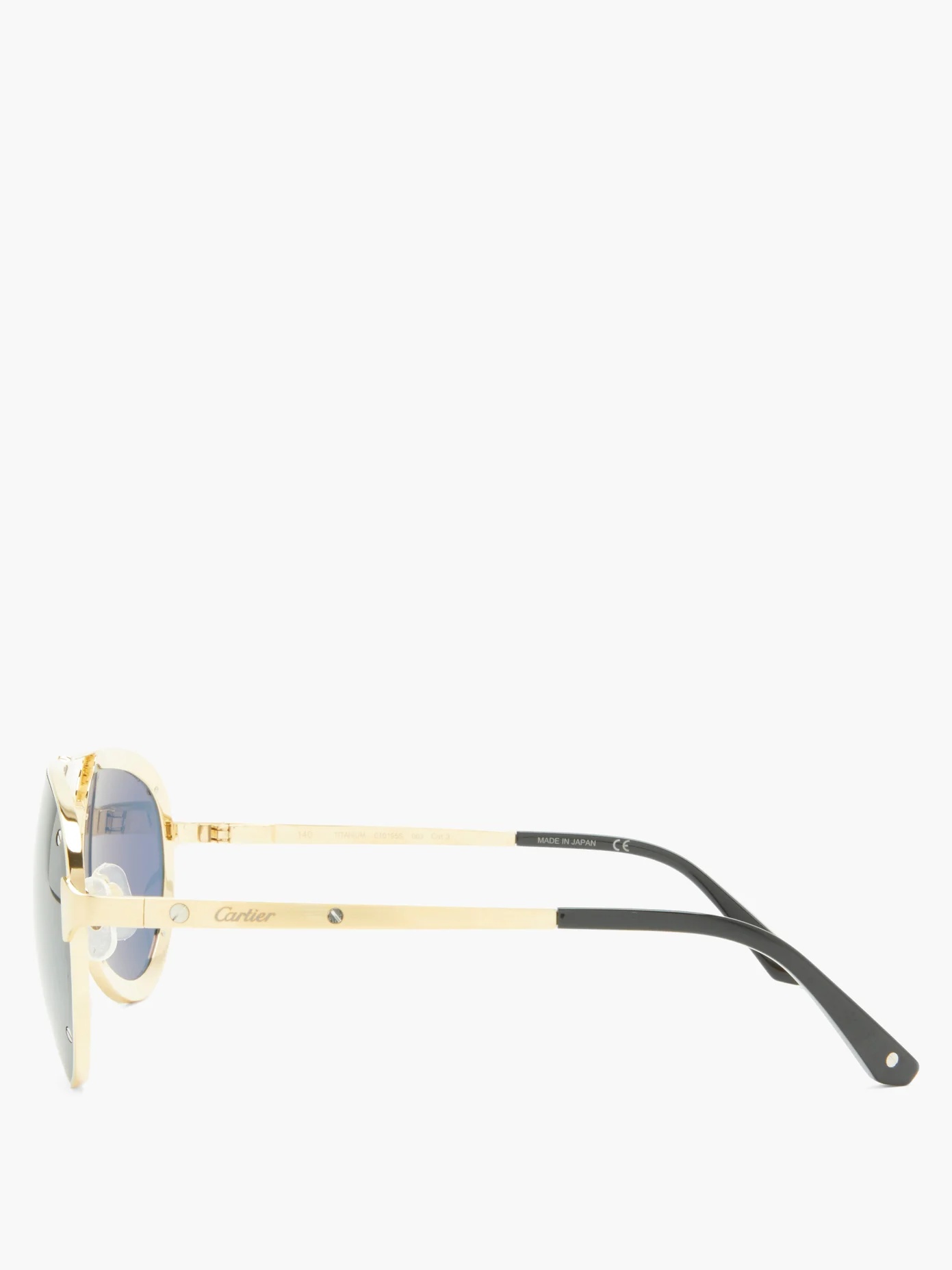 Santos de Cartier aviator brushed-metal sunglasses - 3