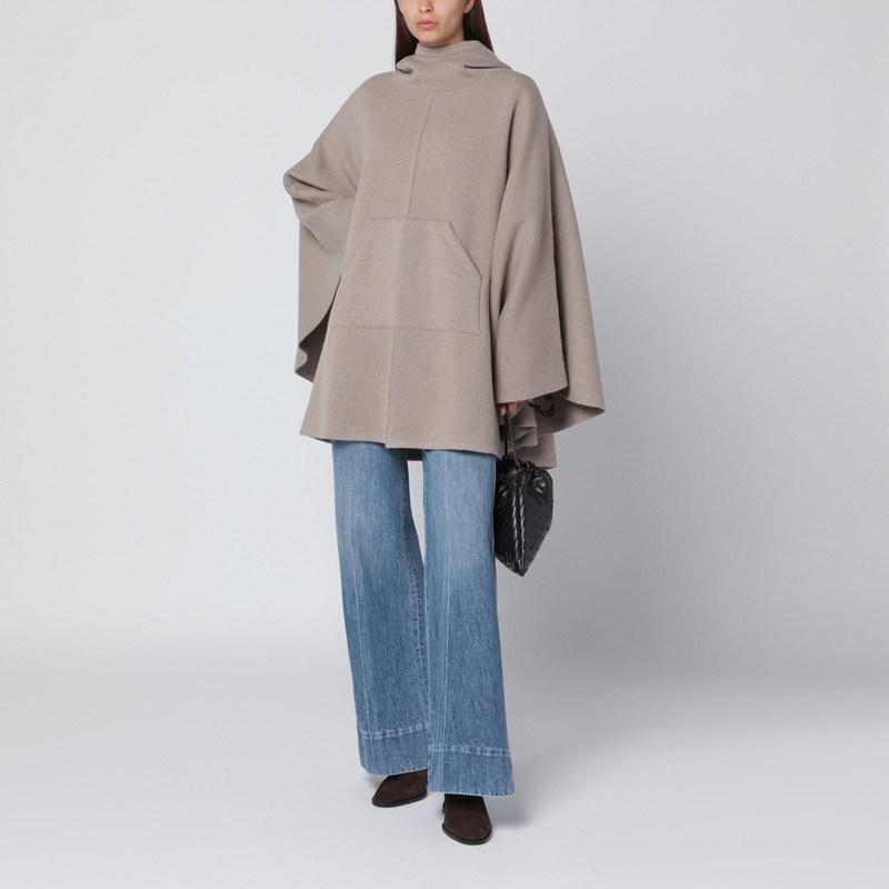 Bottega Veneta Beige cashmere-blend hooded cape outlook