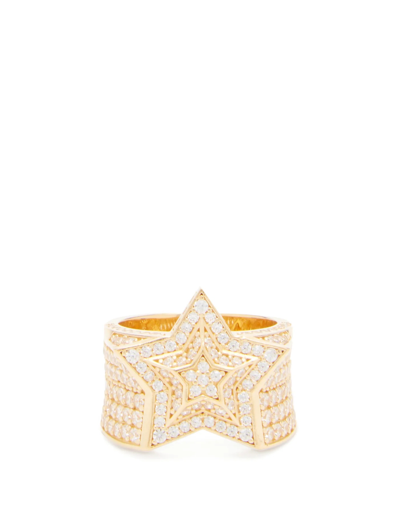 Star 18kt gold-plated sterling-silver ring - 1