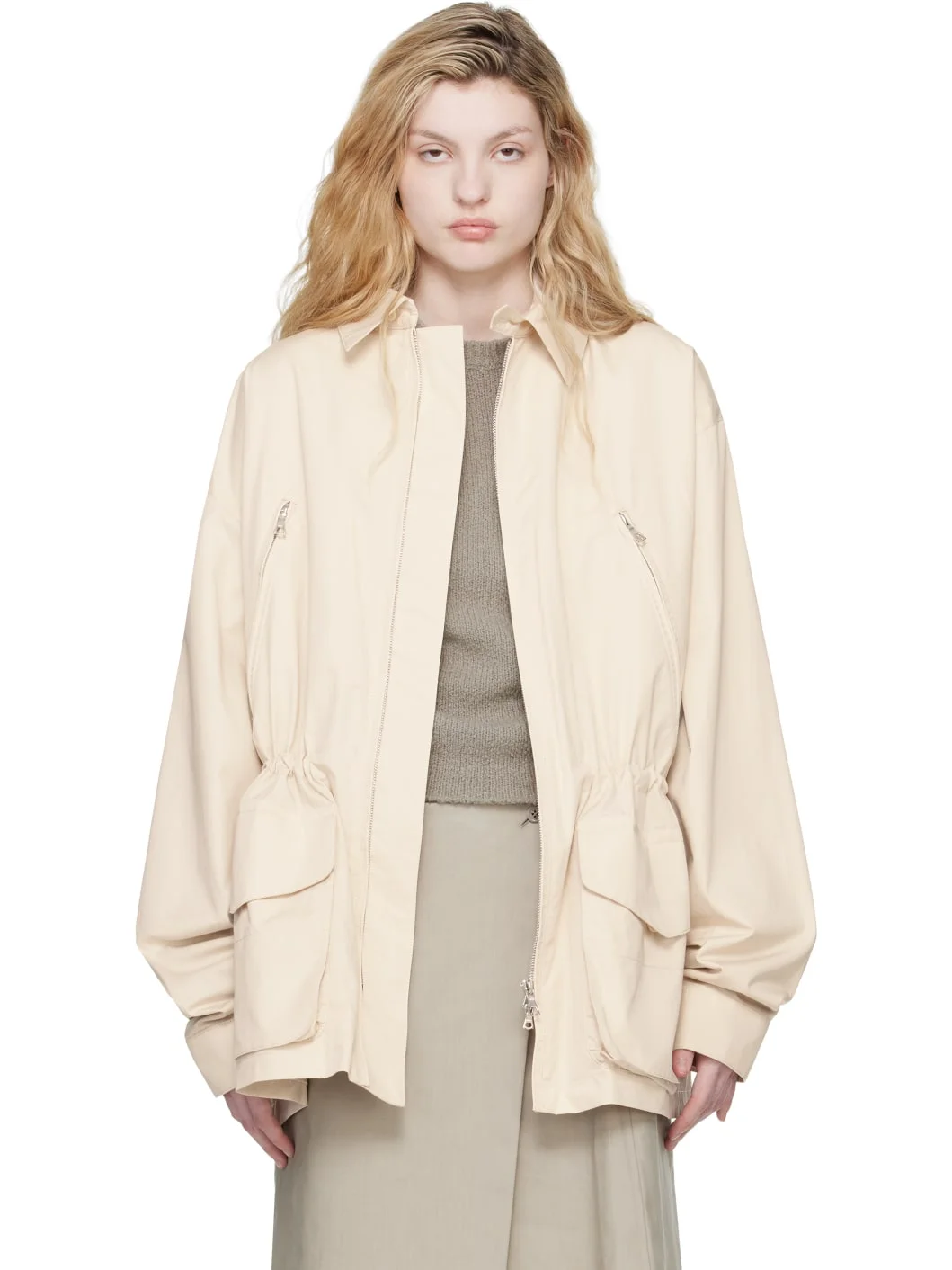 Off-White Cotton Field Jacket - 1