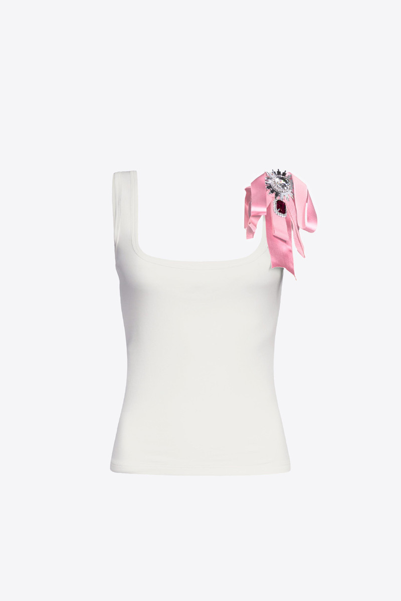 CRYSTAL EMBELLISHED BOW TANK TOP - 1