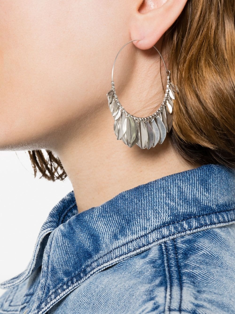 leaf hoop earrings - 2