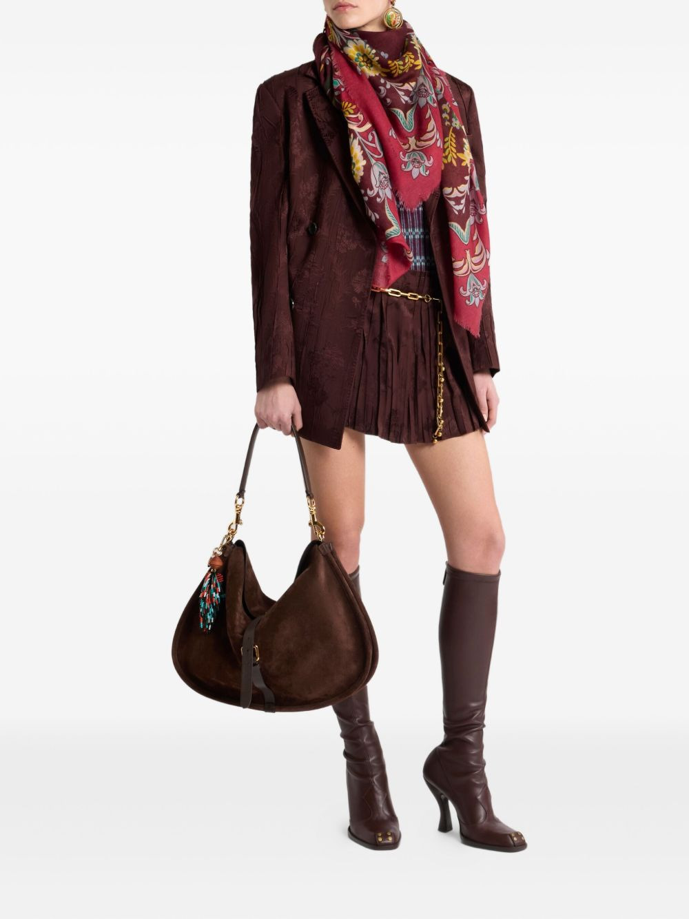 floral-print double-breasted jacket - 2
